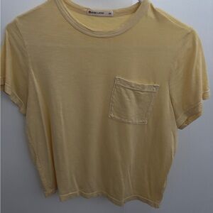 Marine Layer Crop Pocket Tee in Pale Banana